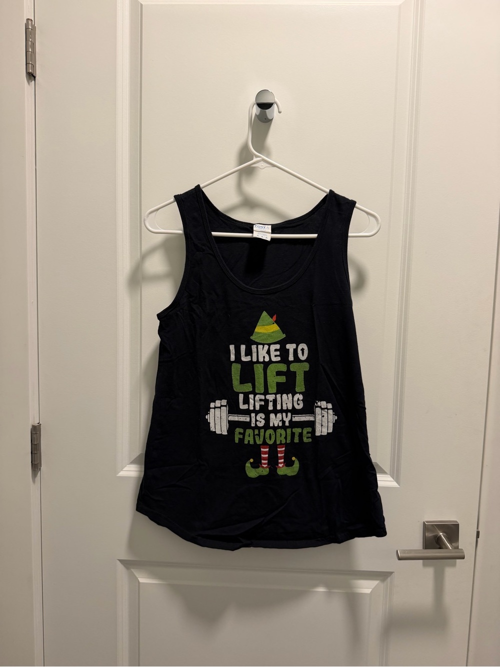Port and Company Black Tank Top with Festive Lifting Graphic